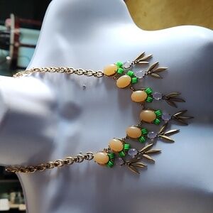 NEW J.CREW BEADED Floral STONE NECKLACE